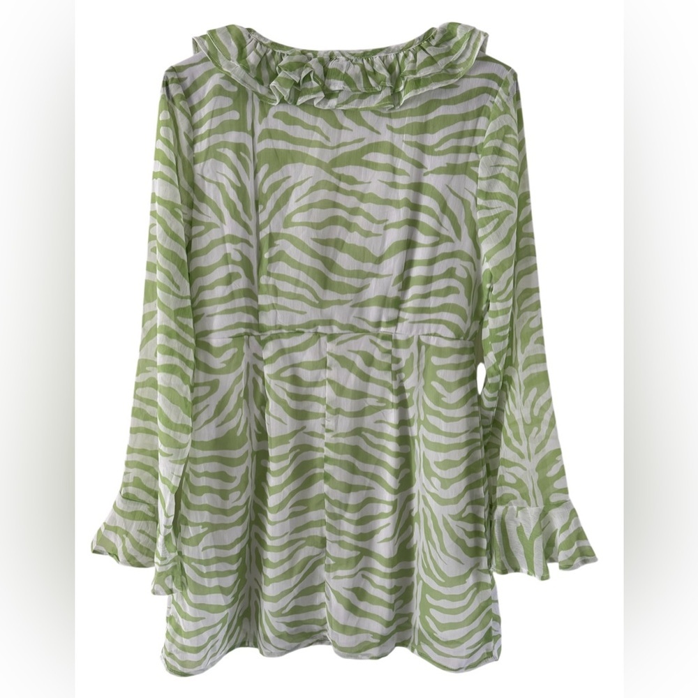 Princess Polly Nostalgia Green and White Mini Dress - Picture 5 of 7
